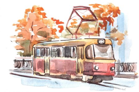 Трамвай рисунок