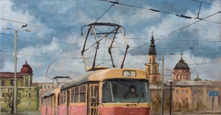 Картина трамвай новосибирский художник фарит