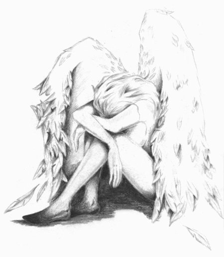 Рисунки карандашом ангел