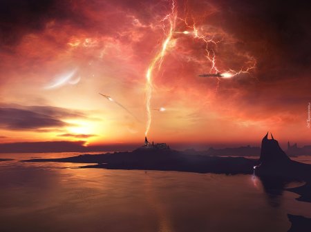 Обои молния