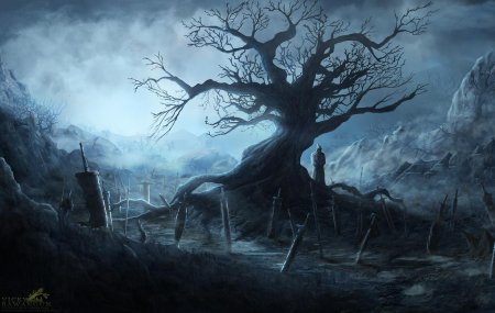Арт дарк фэнтези деревня мертвых