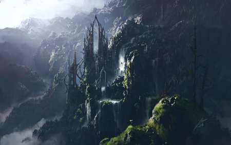 Крепость арт фэнтези эльфийская