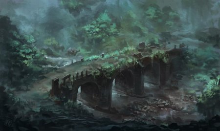 Эльфийские сады руины фэнтези арт