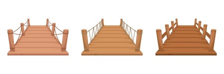 Деревянный мостик вектор