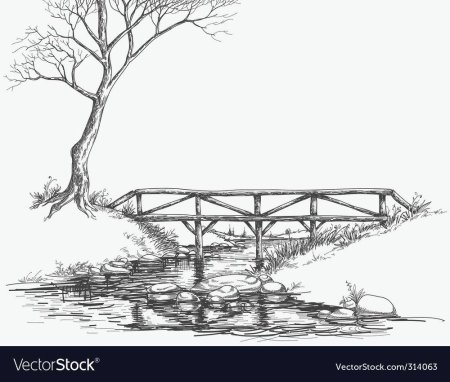 Мост рисунок карандашом