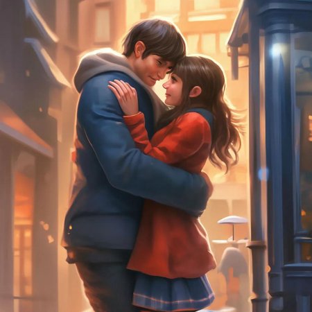 Парень обнимает девушку