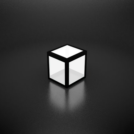 Белый куб на сером фоне