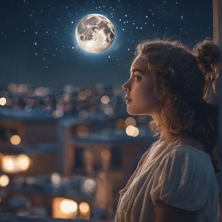 На фоне луны