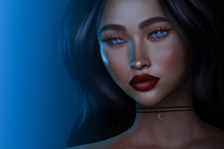 Женское лицо 3д