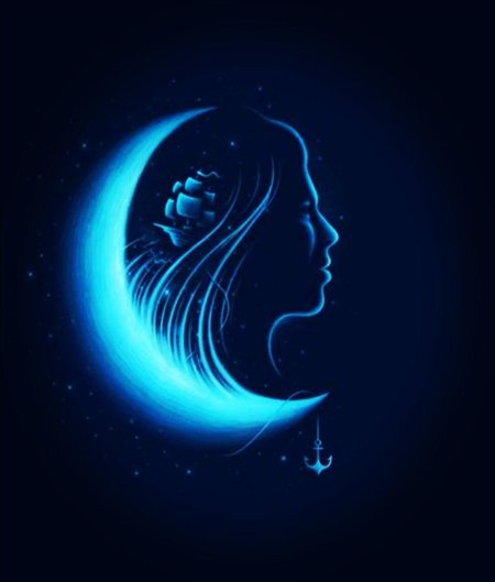 Луна лицо девушки