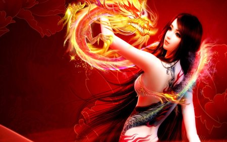 Девушка с драконом