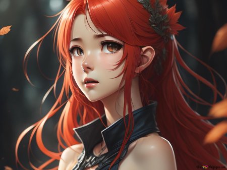 Аниме девочка с рыжими волосами