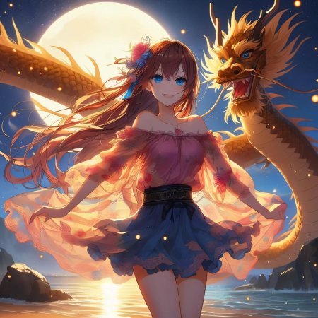 Аниме девушка дракон