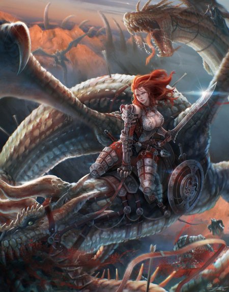 Девушка на драконе