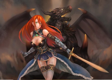 Девушка дракон броня