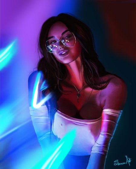 Девушка неон