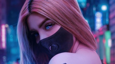 Девушка неон