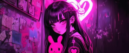 Неоновая аниме тян