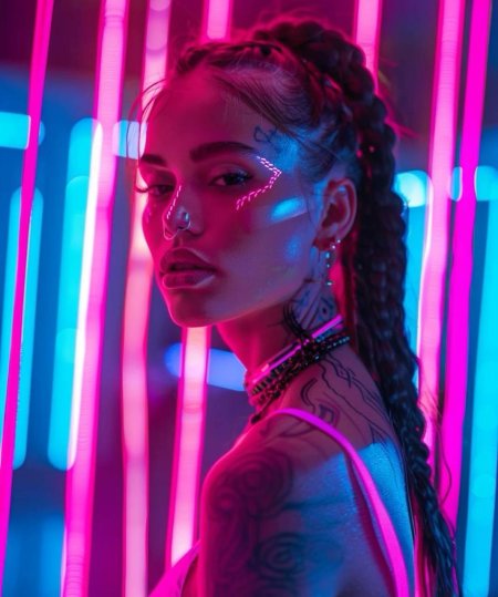 Неон девушка