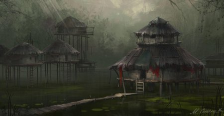 Деревня на болоте днд арт