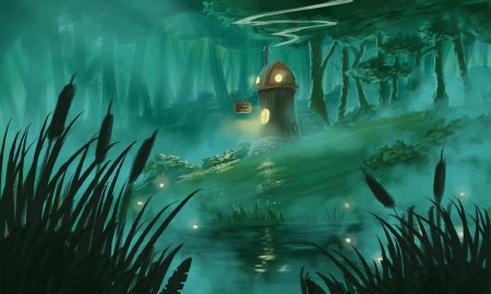 Домик в лесу арт