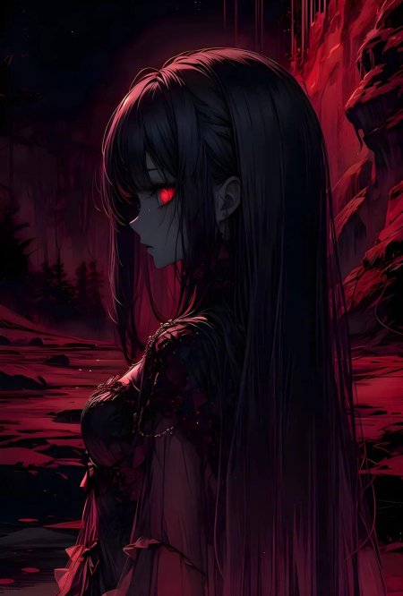 Девушка с красными глазами