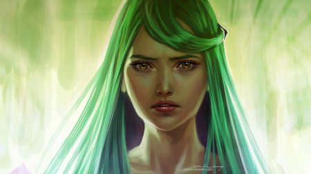 Девушка с зелеными волосами