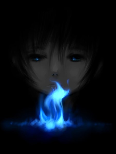 Аниме девушка с горящими глазами