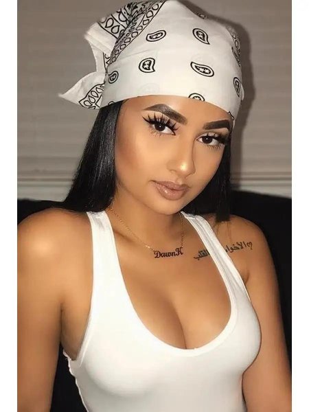 Белая бандана на голову