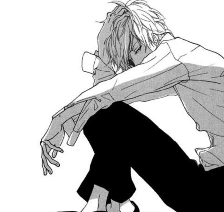 Аниме парень черно белый