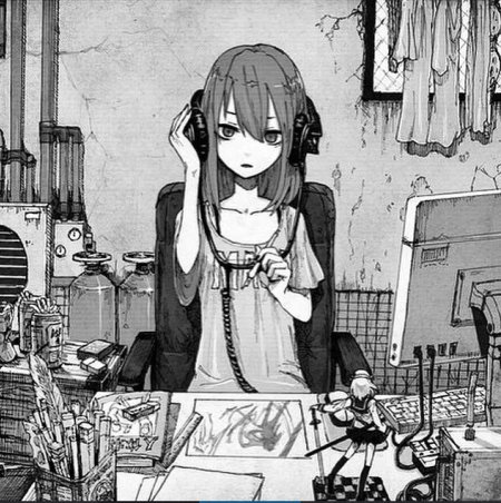 Аниме черно белое