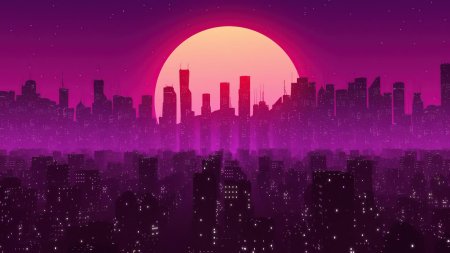 Synthwave city