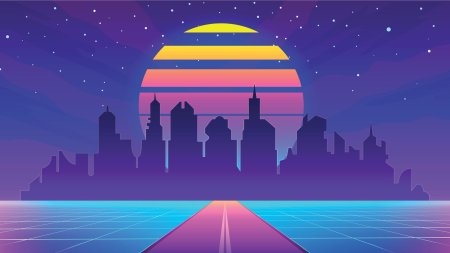 Neon city 80s retrowave