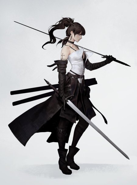 Девушка с мечами