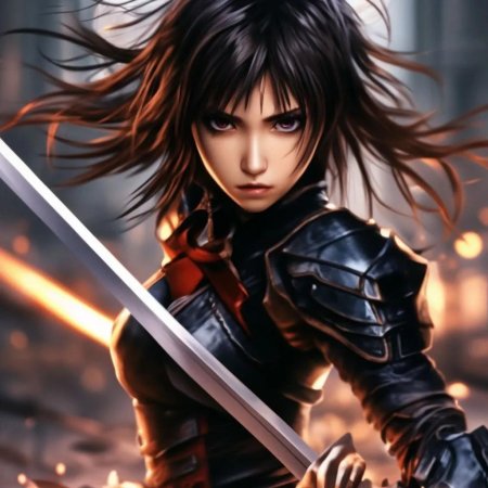 Аниме девушка воин