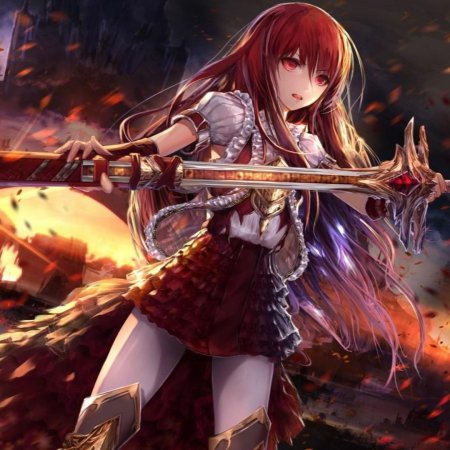 Аниме девушка с мечом