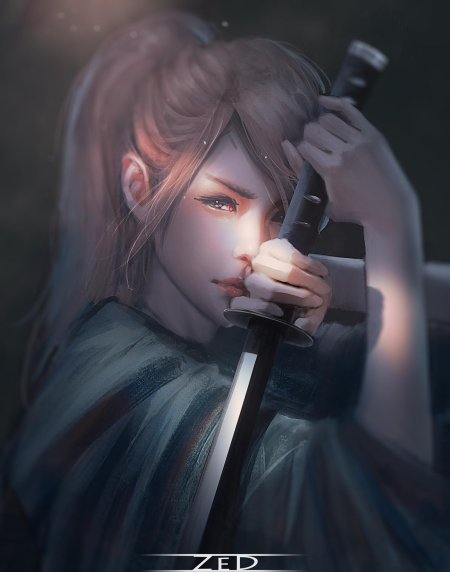 Guweiz катана девушка самурай