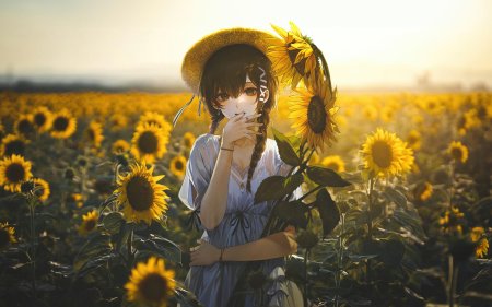 Девушка в подсолнухах