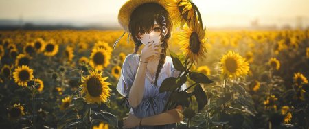 Девушка в подсолнухах