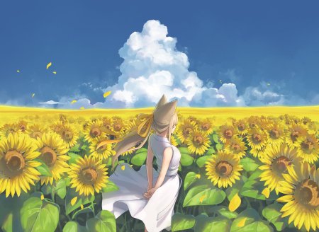 Девочка с подсолнухами картина