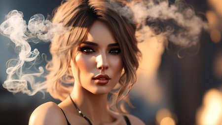 Девушка и дым