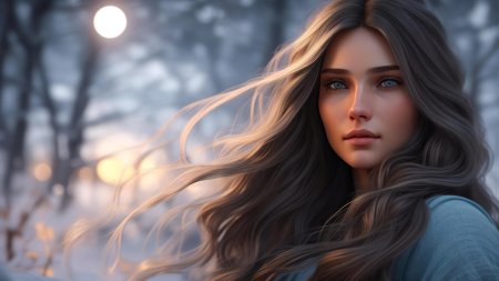 Женщина с длинными волосами