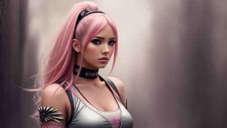 Женщина с розовыми волосами