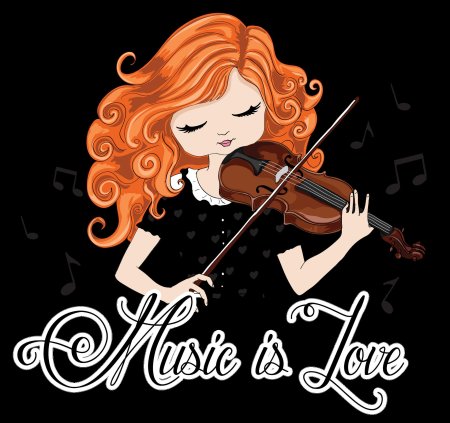 Девочка со скрипкой рисунок