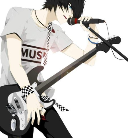 Аниме парень с гитарой