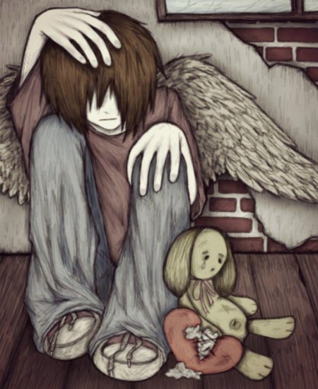 Падший ангел для срисовки аниме