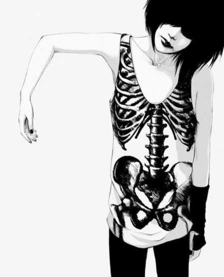 Девушка скелет