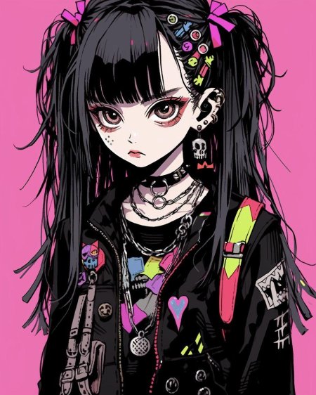 Аниме девушка панк