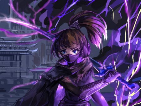 Фиолетовые обои аниме