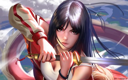 Девушка с мечом арт